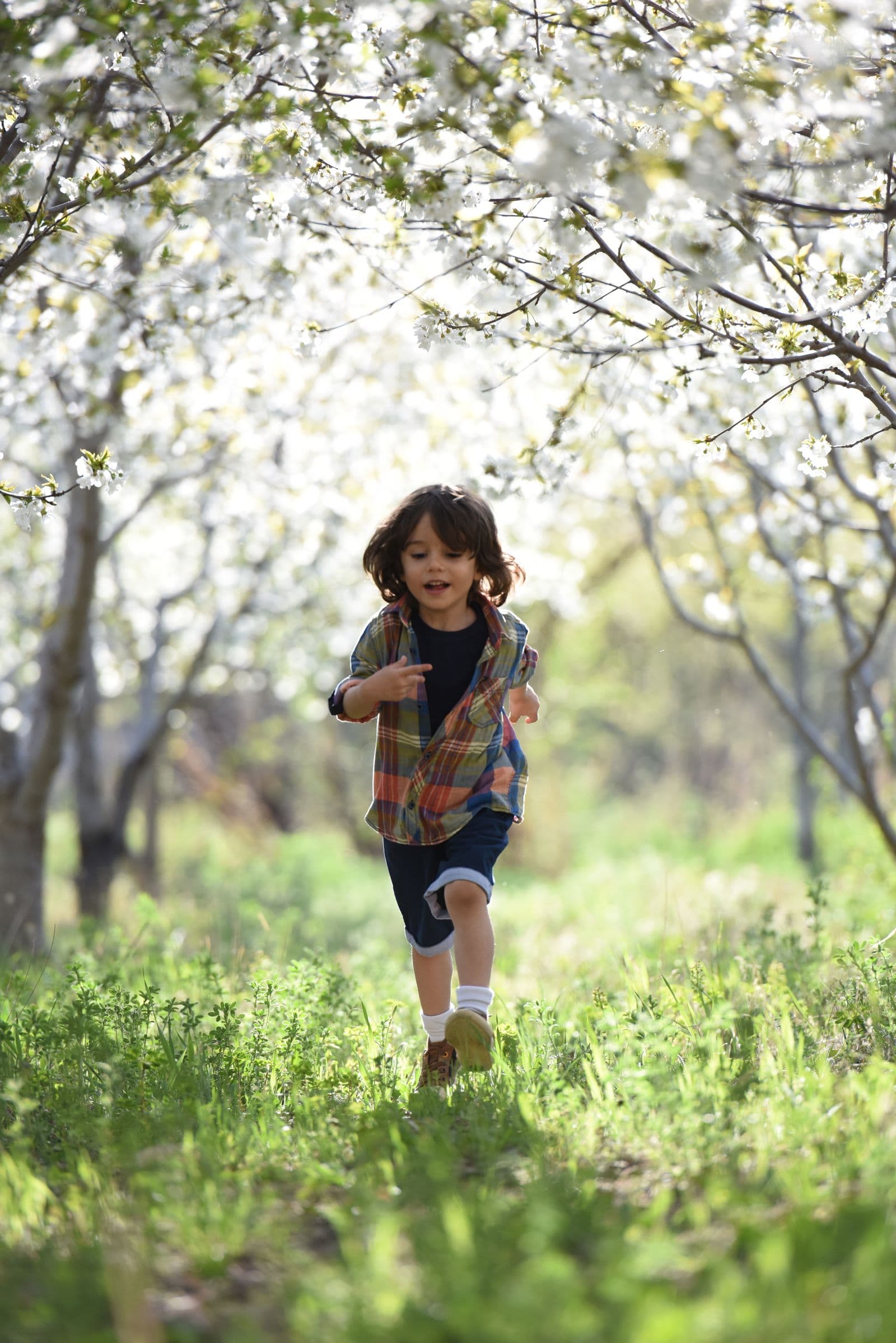 Kinder spielen draußen in der Natur